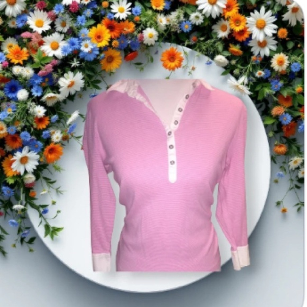 Ralph Lauren xl pink/white button enclosure top